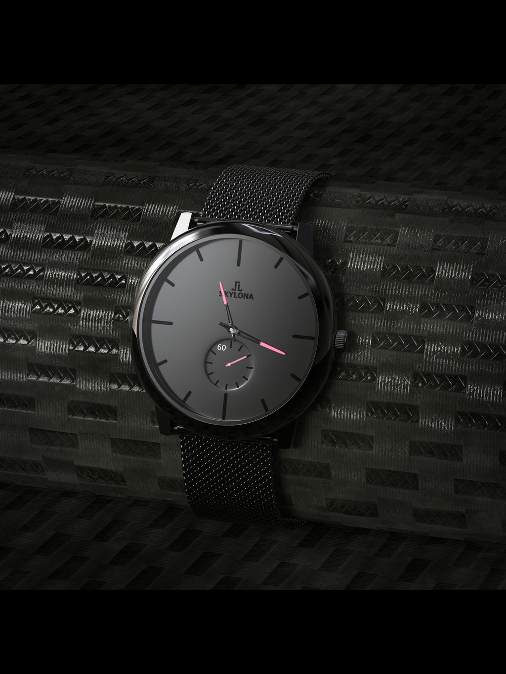 Skylona Minimalist Mesh Watch (Pink)