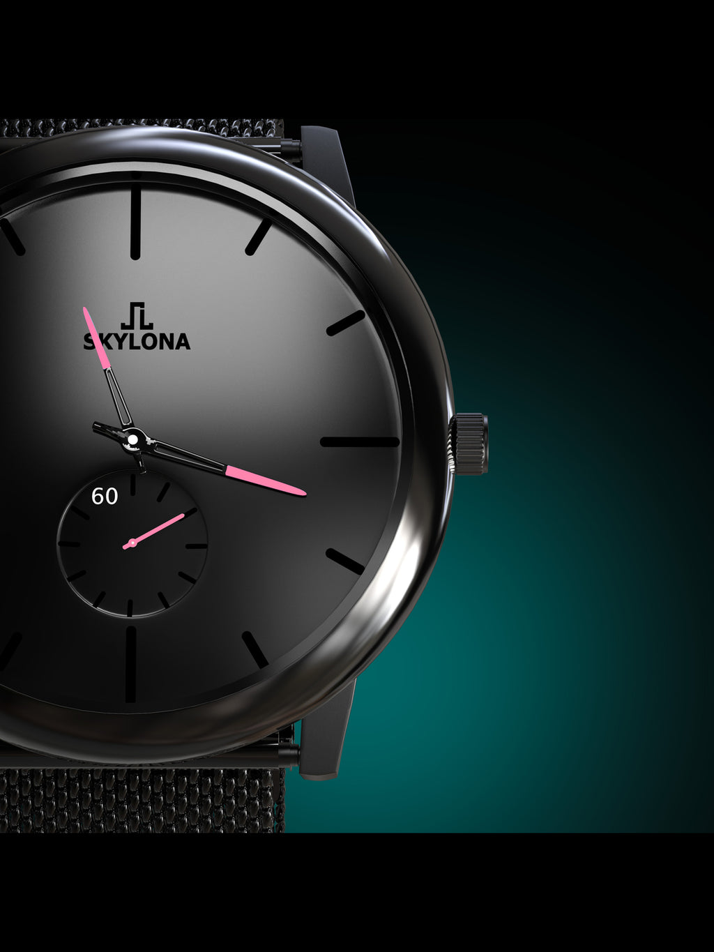 Skylona Minimalist Mesh Watch (Pink)