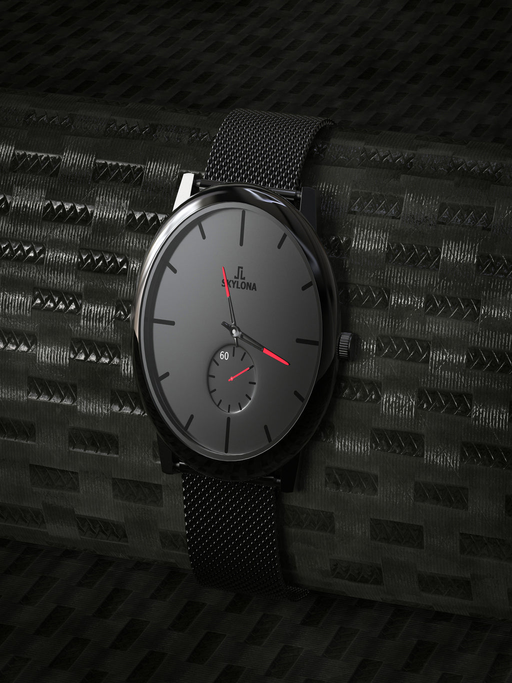 Skylona Minimalist Mesh Watch (Red)
