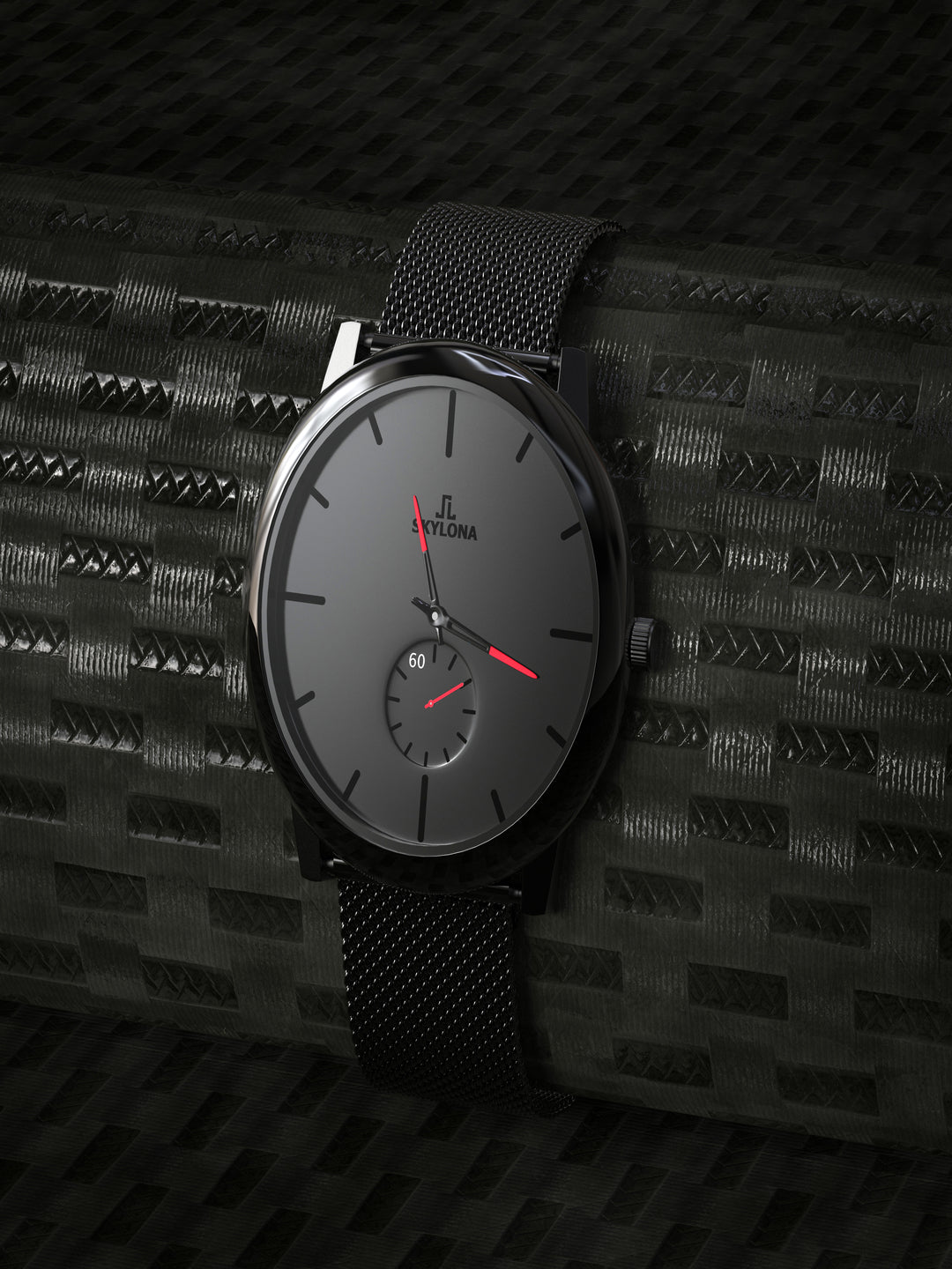 Skylona Minimalist Mesh Watch (Red)
