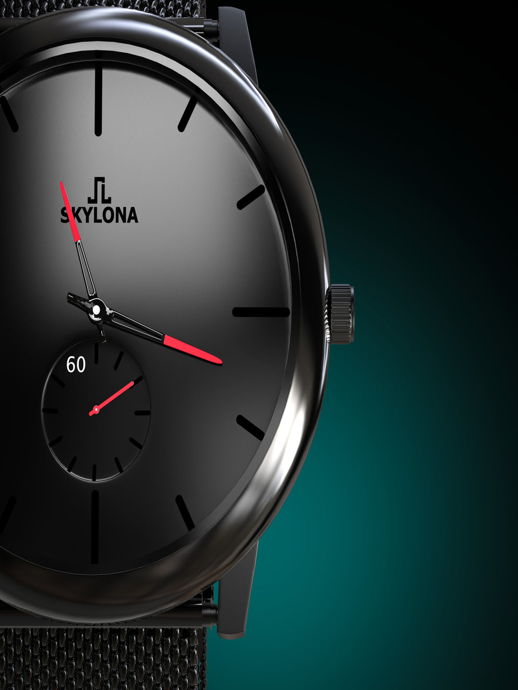 Skylona Minimalist Mesh Watch (Red)