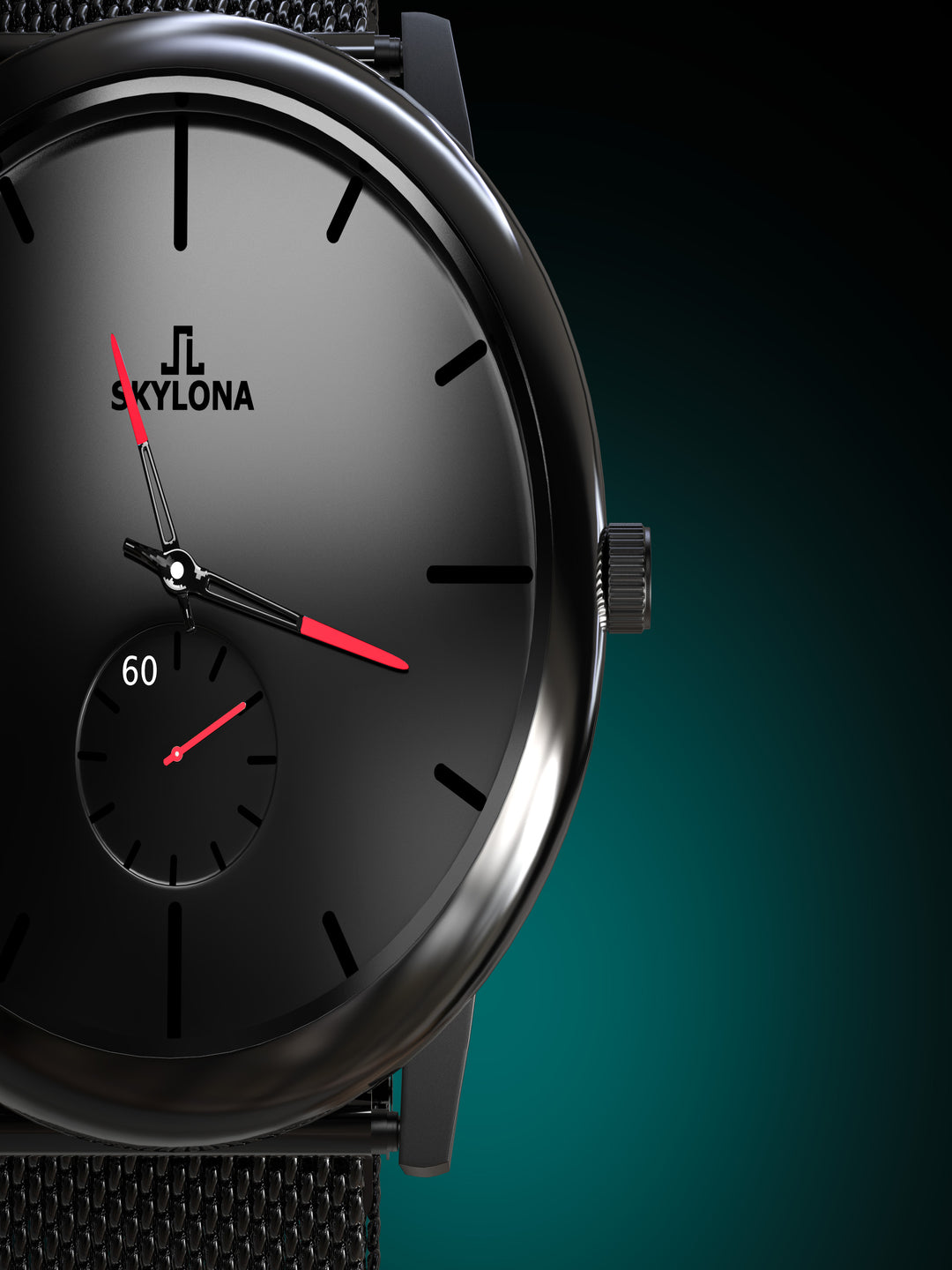 Skylona Minimalist Mesh Watch (Red)