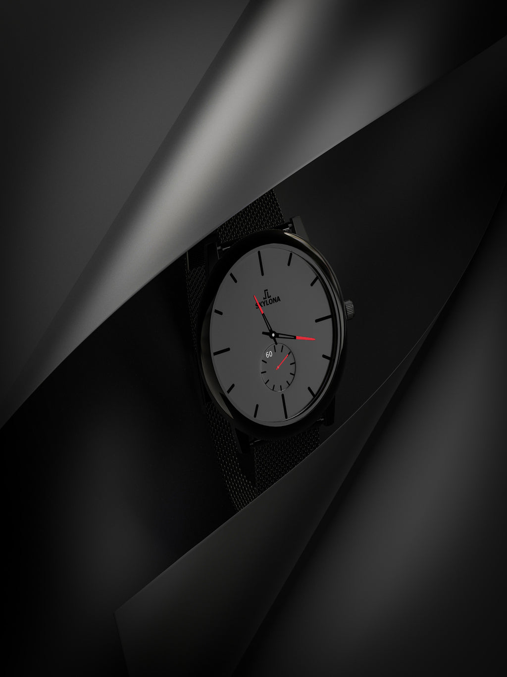 Skylona Minimalist Mesh Watch (Red)