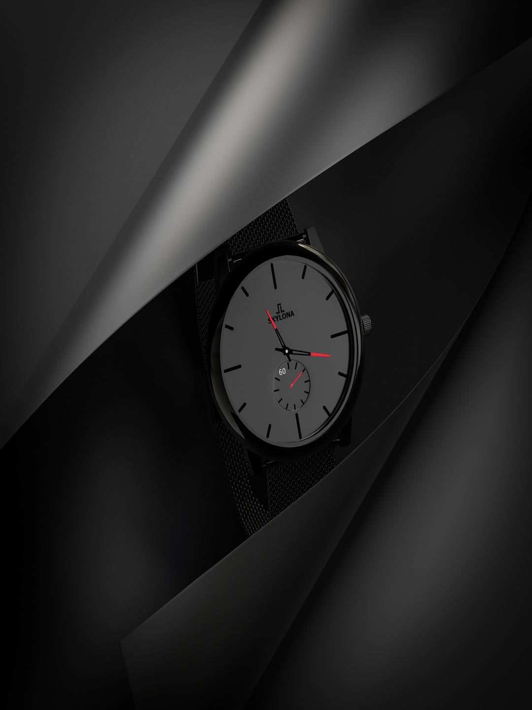 Skylona Minimalist Mesh Watch (Red)