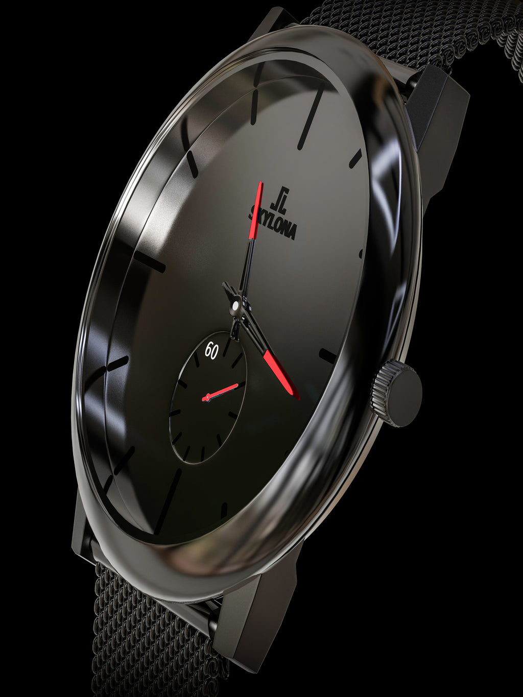 Skylona Minimalist Mesh Watch (Red)