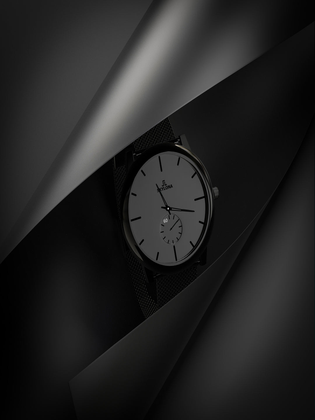 Skylona Minimalist Mesh Watch (Black)