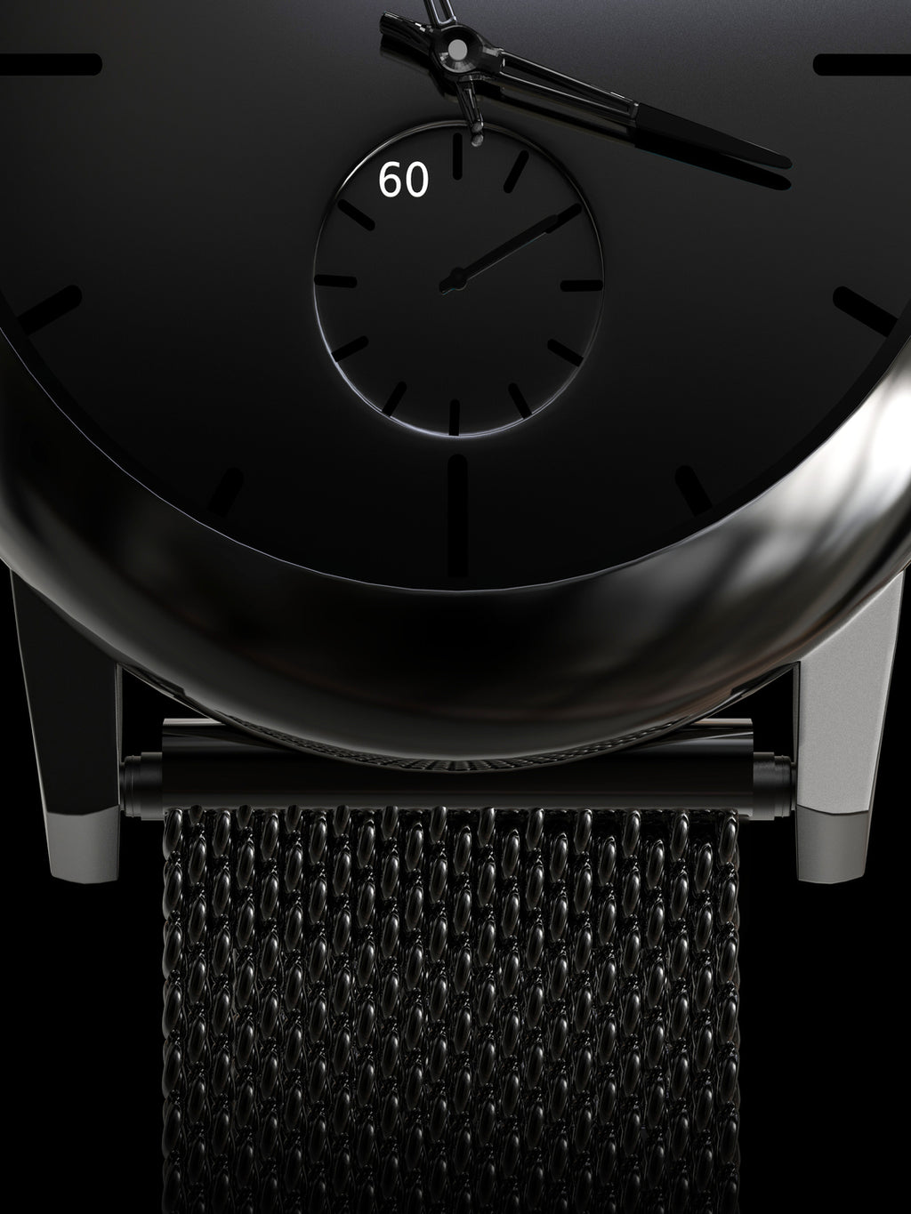 Skylona Minimalist Mesh Watch (Black)