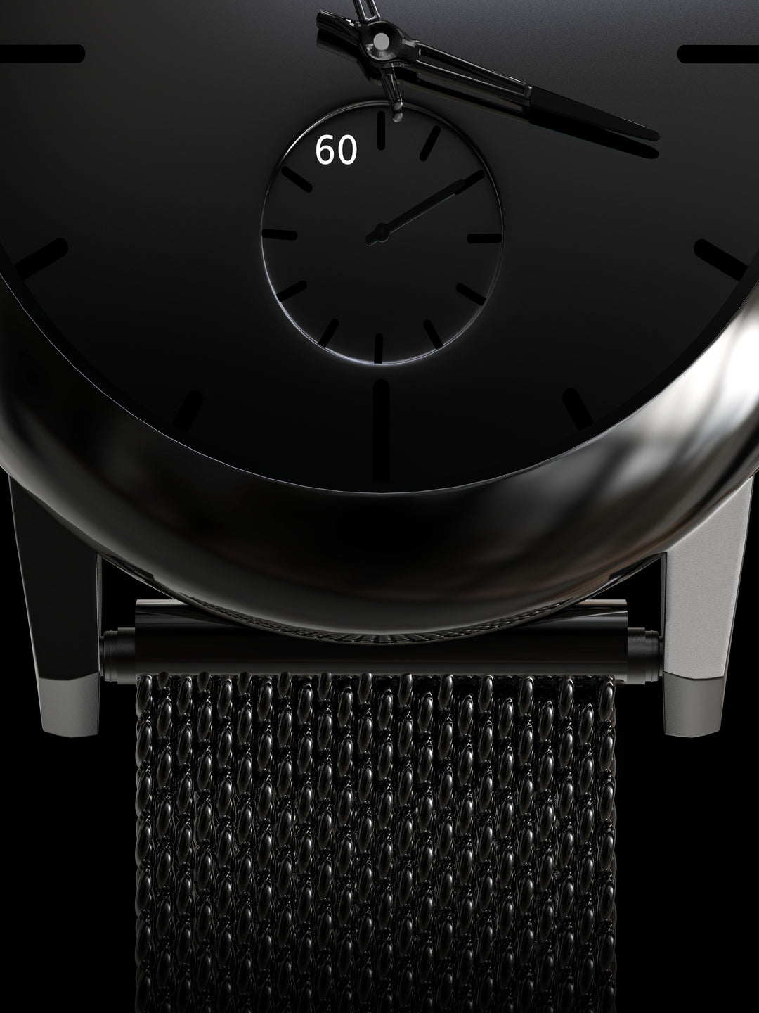 Skylona Minimalist Mesh Watch (Black)